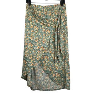 Wanderlux High Low Midi Half Wrap Skirt Slinky Size Large Swim Cover NWT
